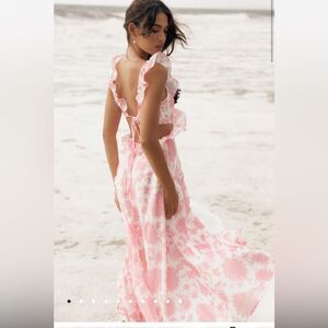 Petal & Pup pink Rori maxi dress cut outs medium m